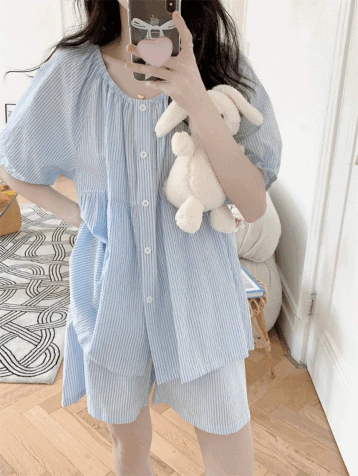 멜팅 라운드 반소매 파자마 (ops,2ps)