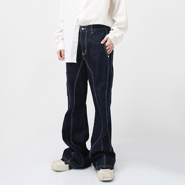 스트치 라인 포인트 블루진 슬림 데님 팬츠 MJ954