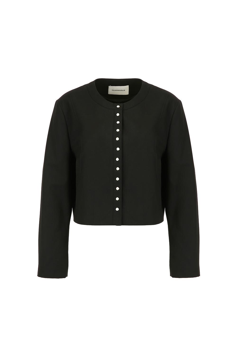 Snapped Crop Jacket, Black
