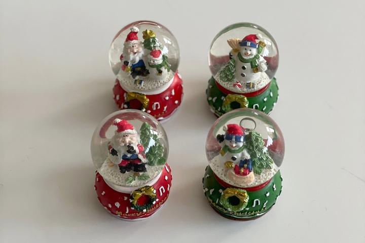 크리스마스 미니워터볼 스노우볼 산타 눈사람-4type