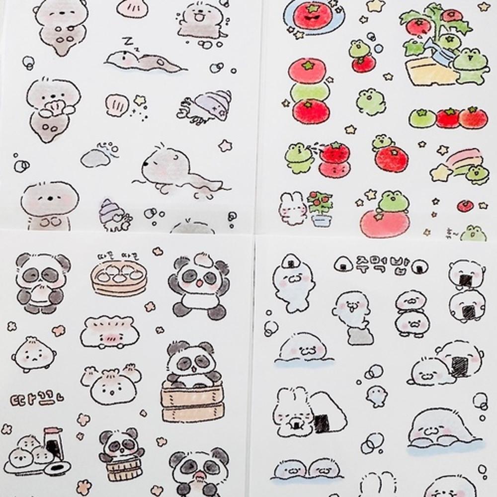 [듀임]동물 친구들 4종 스티커 다꾸스티커