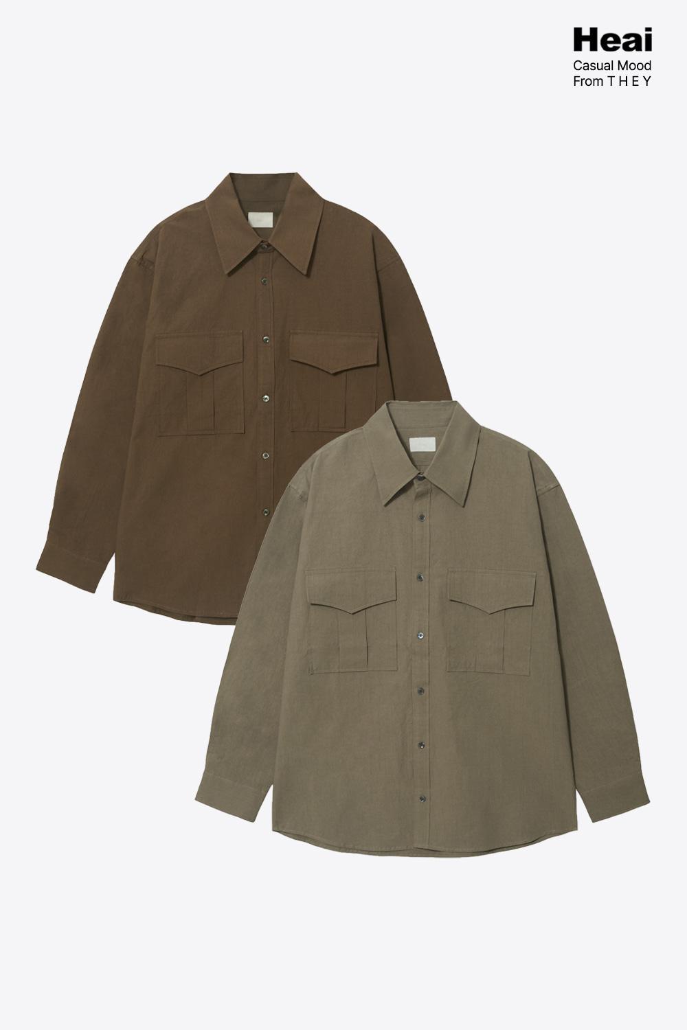 [Heai] 바이오 고밀도 투포켓 오버셔츠