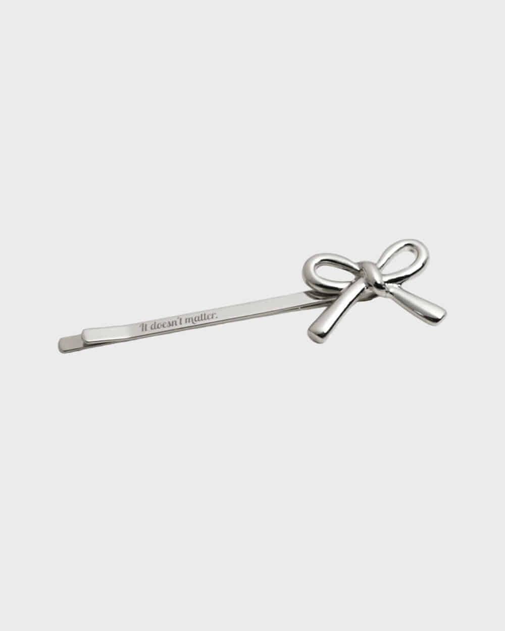 Simi ribbon hair pin (Silver)