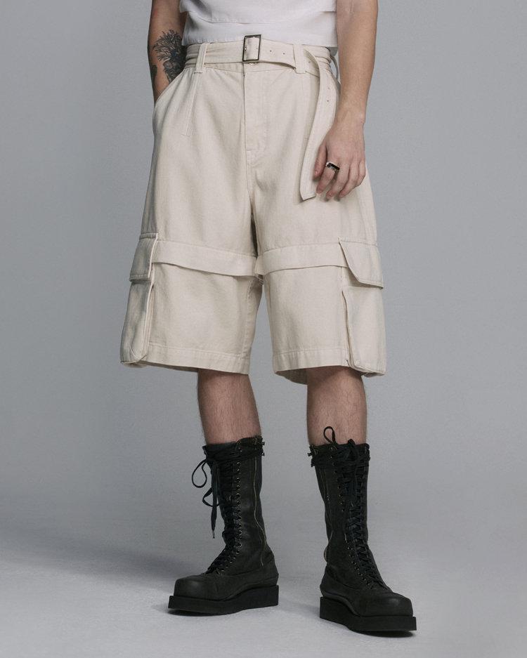 송지오 컬렉션 메타 데님 쇼츠 크림 SG3PT721CR