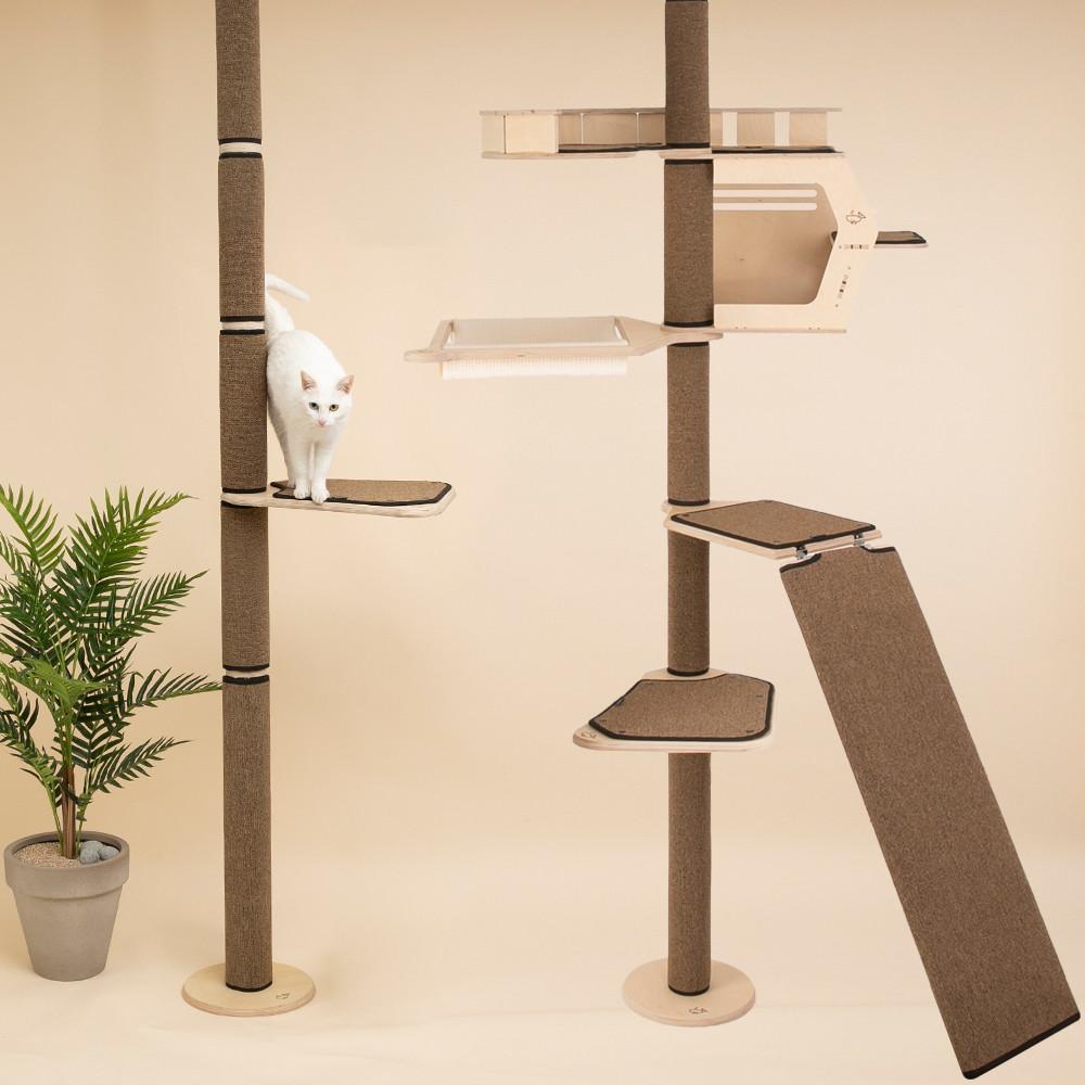 그린웨일 P1 고급 원목 알루미늄 대형 고양이 캣폴 캣타워