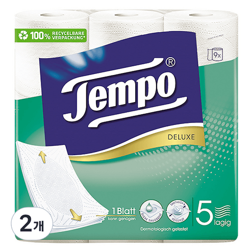 Tempo 천연펄프 5겹 고급롤화장지