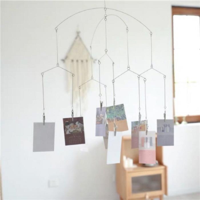 스틸 집게 모빌 인테리어 감성 소품, 사진 장식