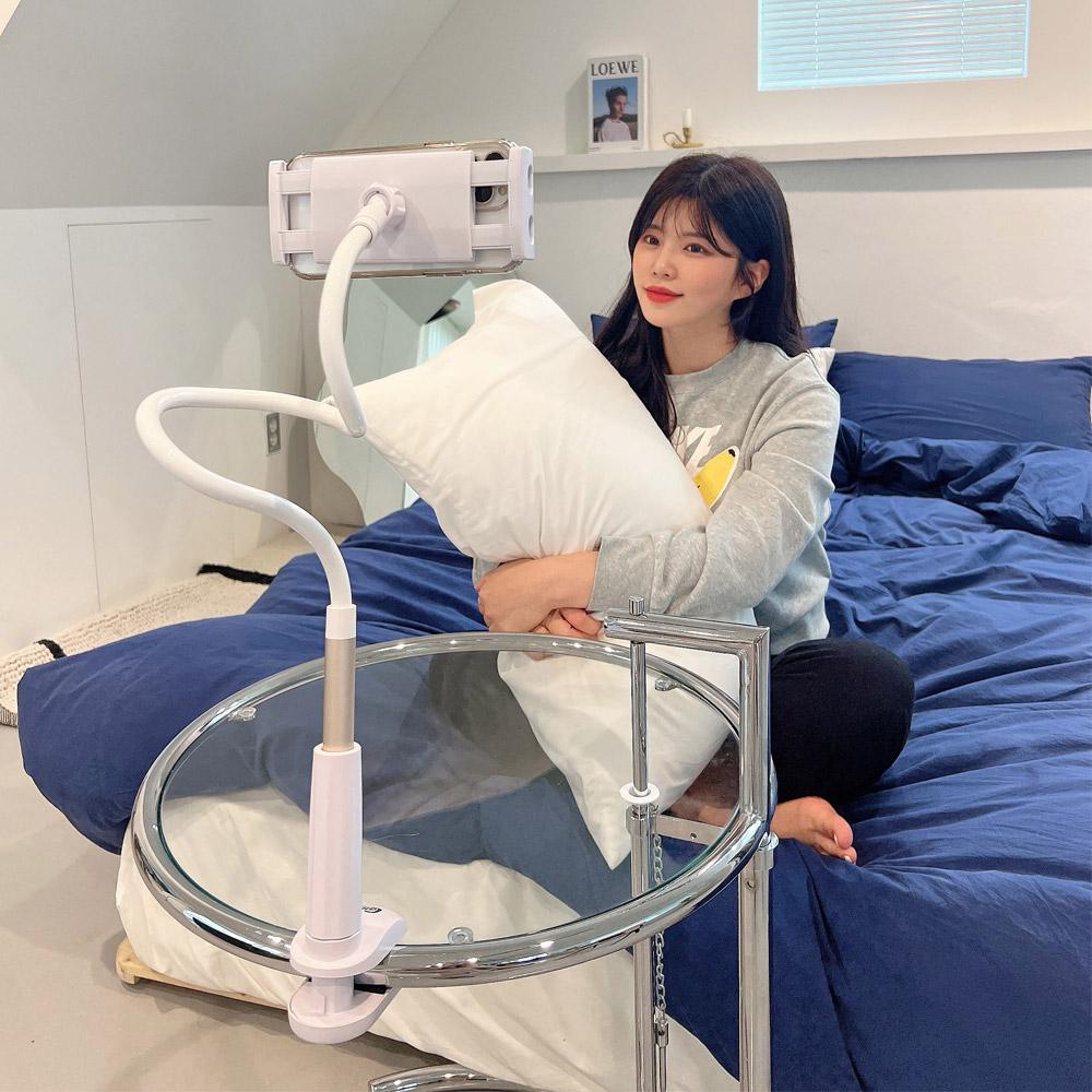 휴대폰 태블릿 자바라 거치대+2M 케이블 세트