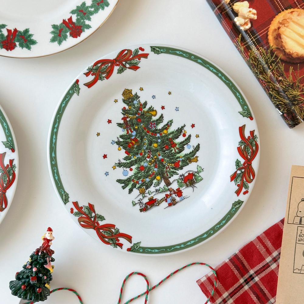 크리스마스인더파크 M사이즈 플레이트 / 빈티지그릇