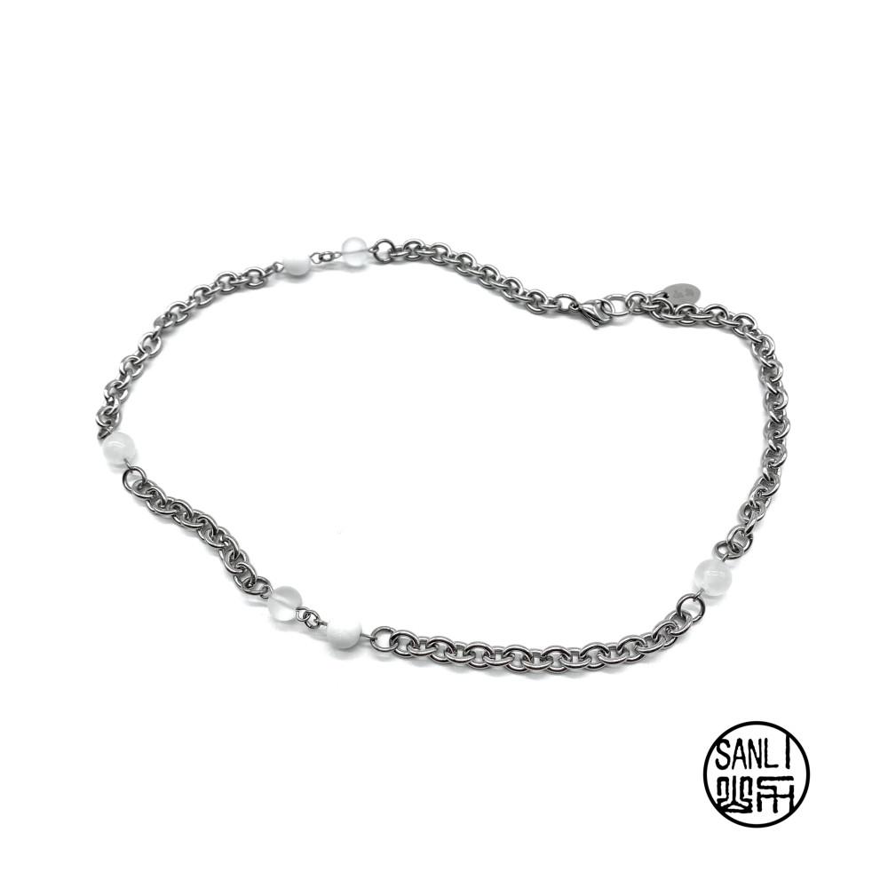 gemstone multi mix necklace (white)