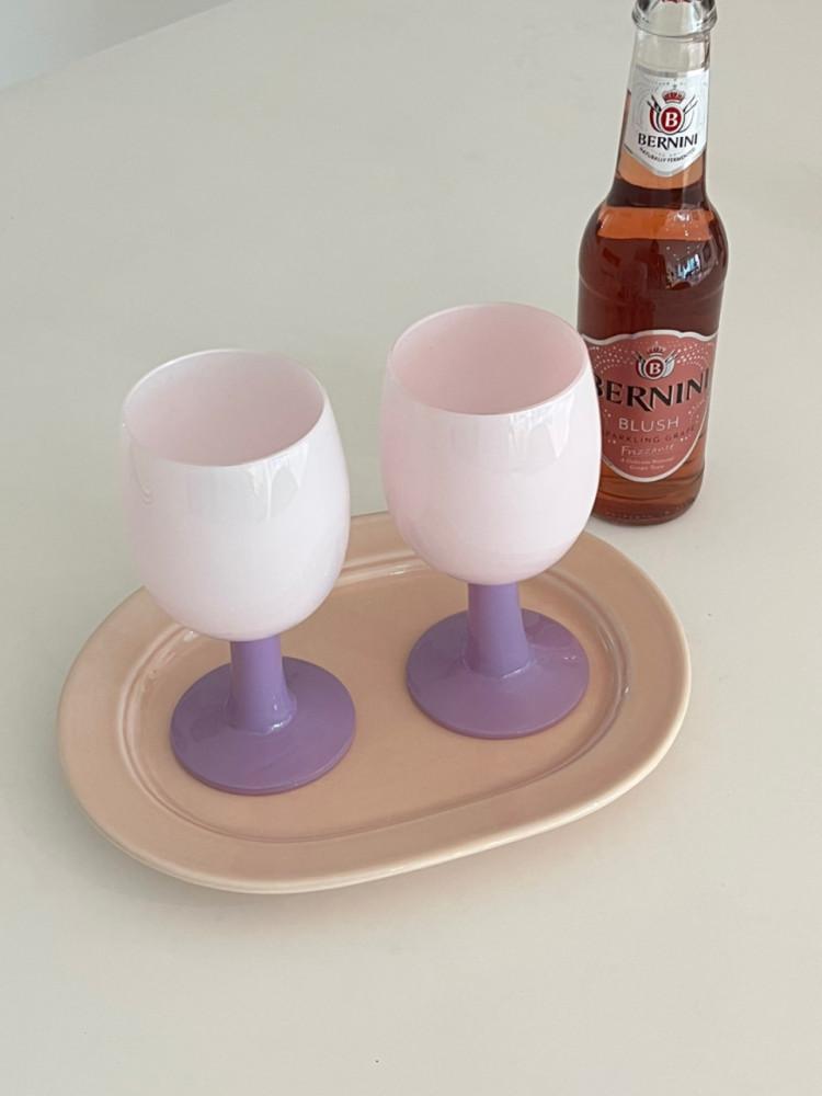 [부기데이] 퍼플프림 고블렛 빈티지와인잔 컬러 잔 집들이 선물세트 포장