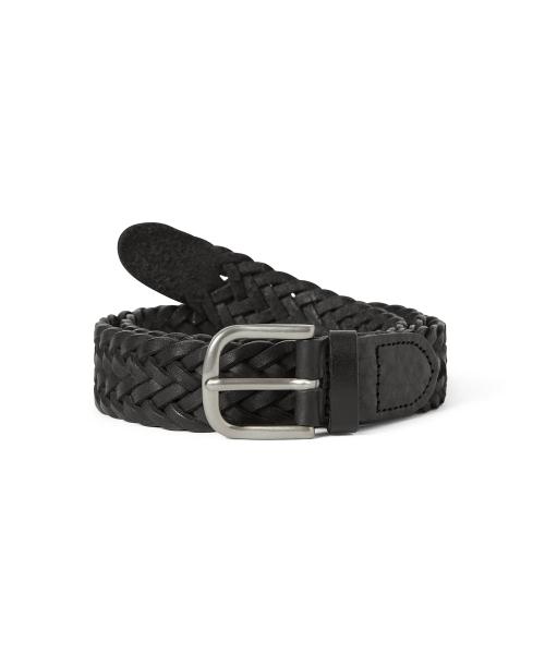 Leather Mesh Belt Black
