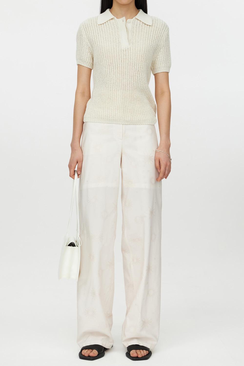 Semi Wide-Leg Pants_Light Pink Jacquard