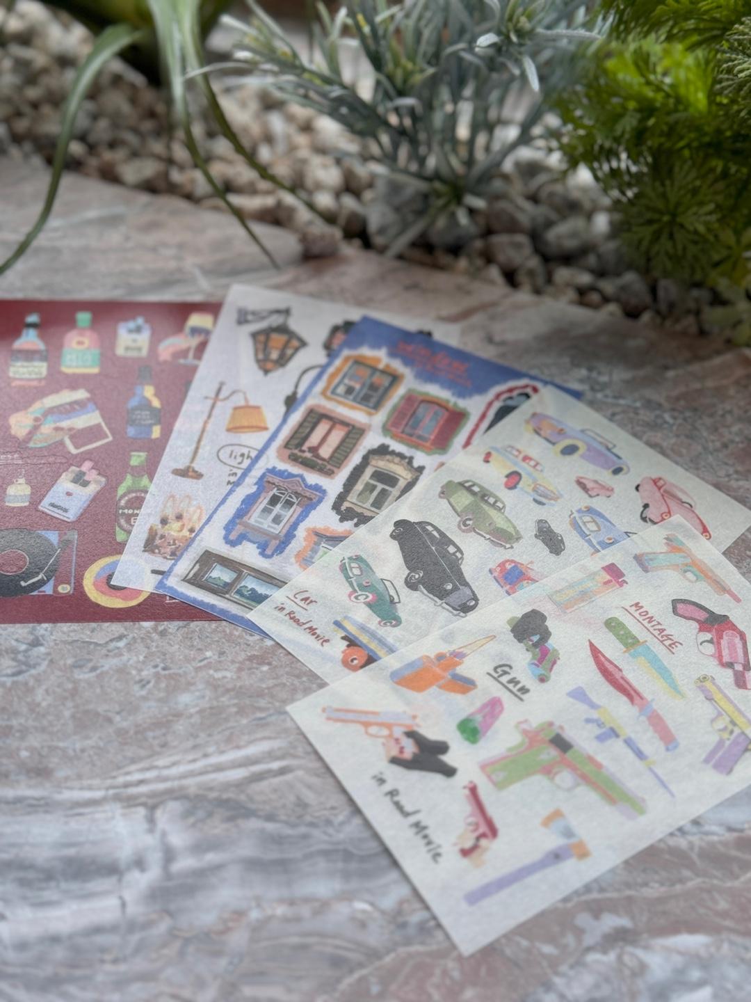 [몽타주] 로드무비 마스킹 씰스티커 5종