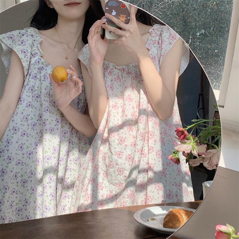 로파로카 리얼 꽃무늬 민소매 원피스 잠옷