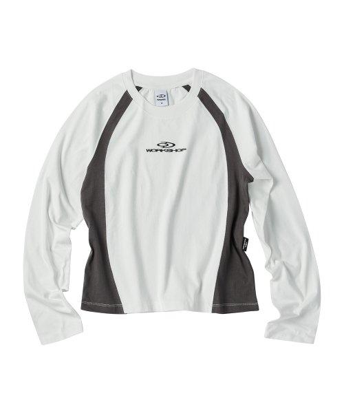 워크샵 콤비네이션 래글런 롱 슬리브 화이트