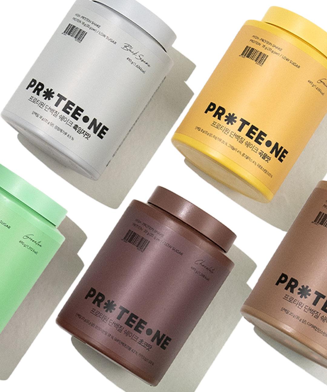 프로티원 [14회분] 단백질 쉐이크 대용량 490g 5종 1통 (커피,곡물,초코,녹차,흑임자)