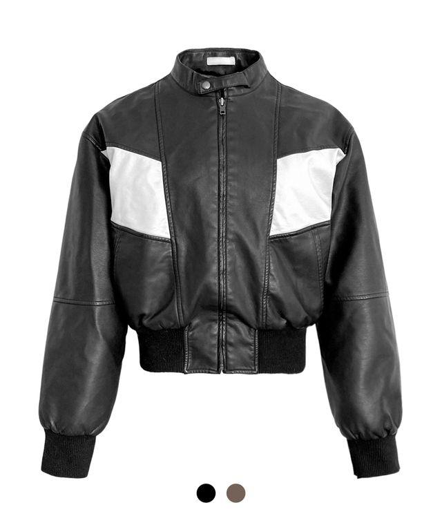 [밍크안감] 레이스 퍼 레더 자켓