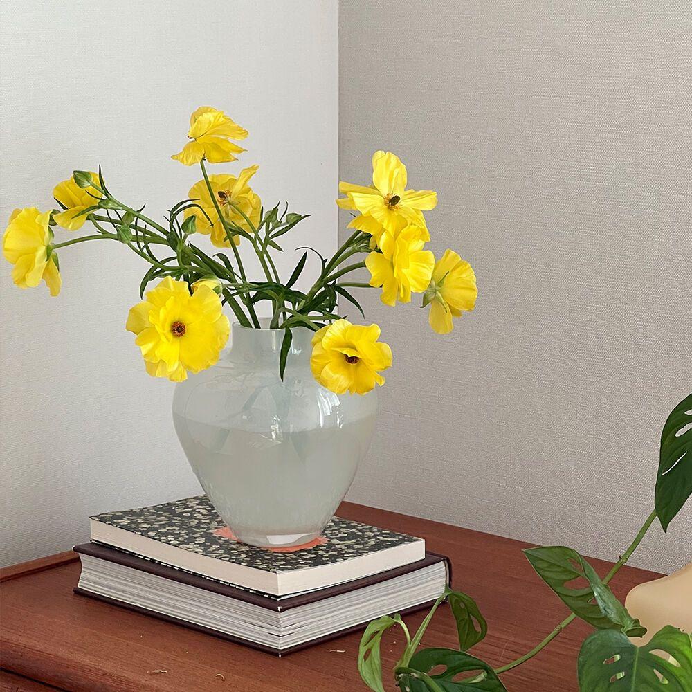 [EPOK 에포크]  화이트 백자 글라스 꽃병 클레어 화병