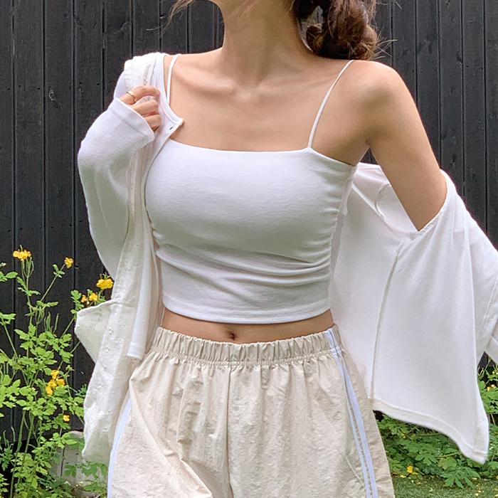 코코블랑 [단독][여름BEST🌴흠뻑쇼/장마룩][22만장돌파/빅사이즈추가] 옆셔링 캡내장 슬리브리스