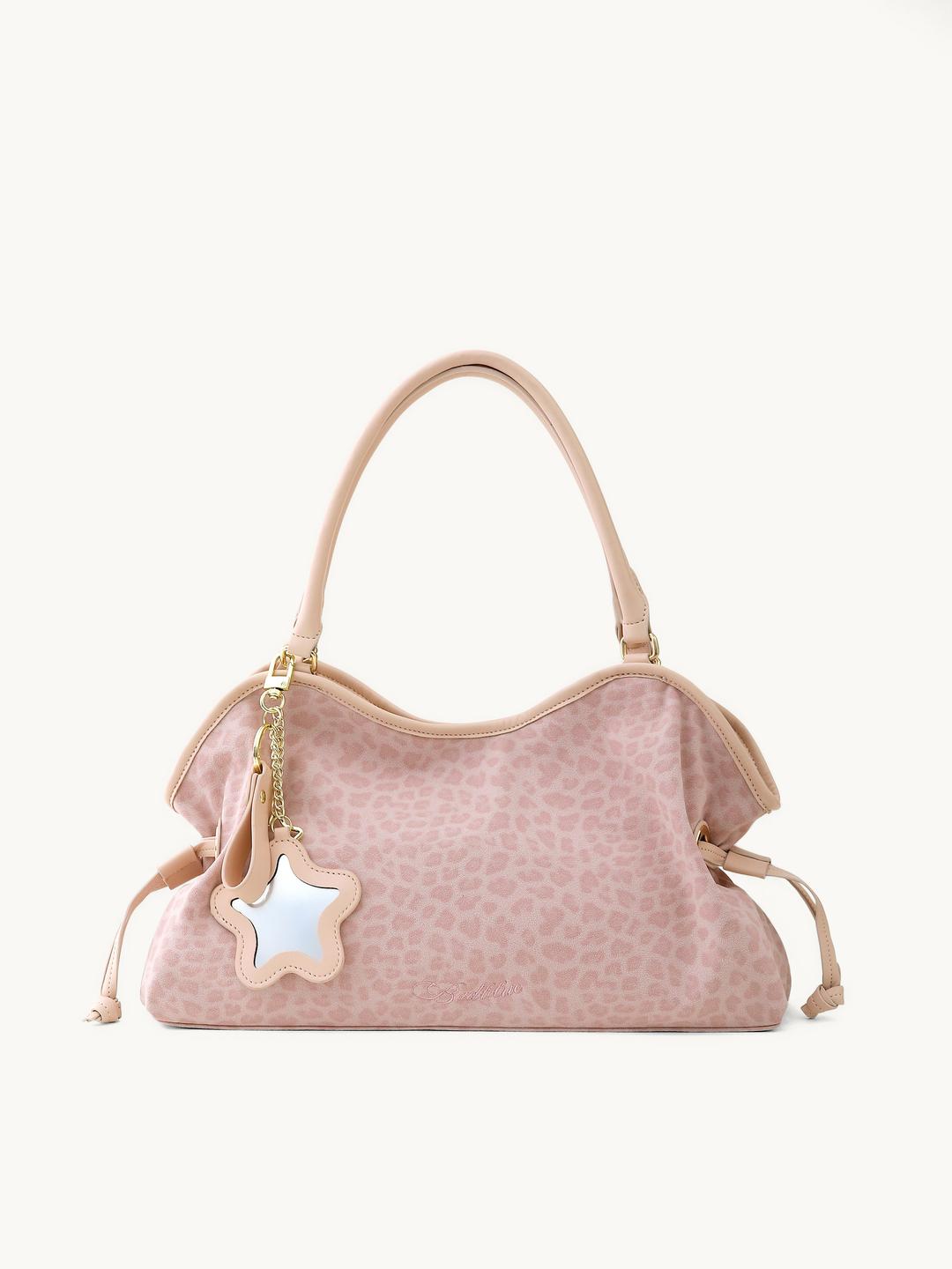 Mini Washed Leopard Dimsum Bag Pink