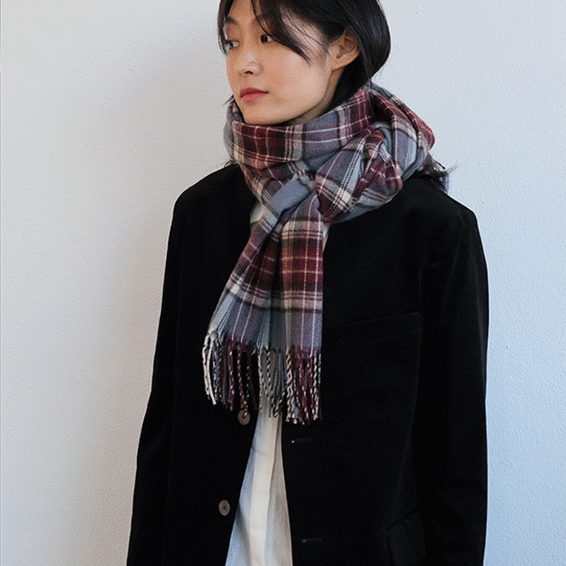 투톤 체크 머플러