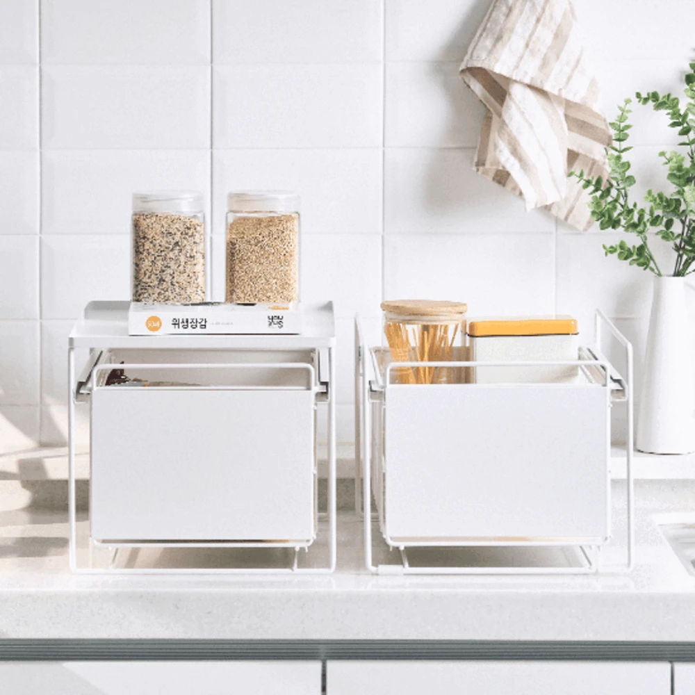 슬라이딩 수납선반 1/2단