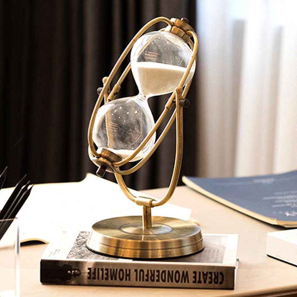 더타이니 빈티지 메탈골드 모래시계 엔틱시계 집들이 인테리어소품 장식품(사이클 30분)