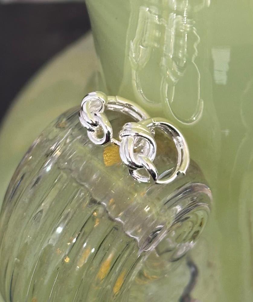 Chunky twist hoop 925silver earring