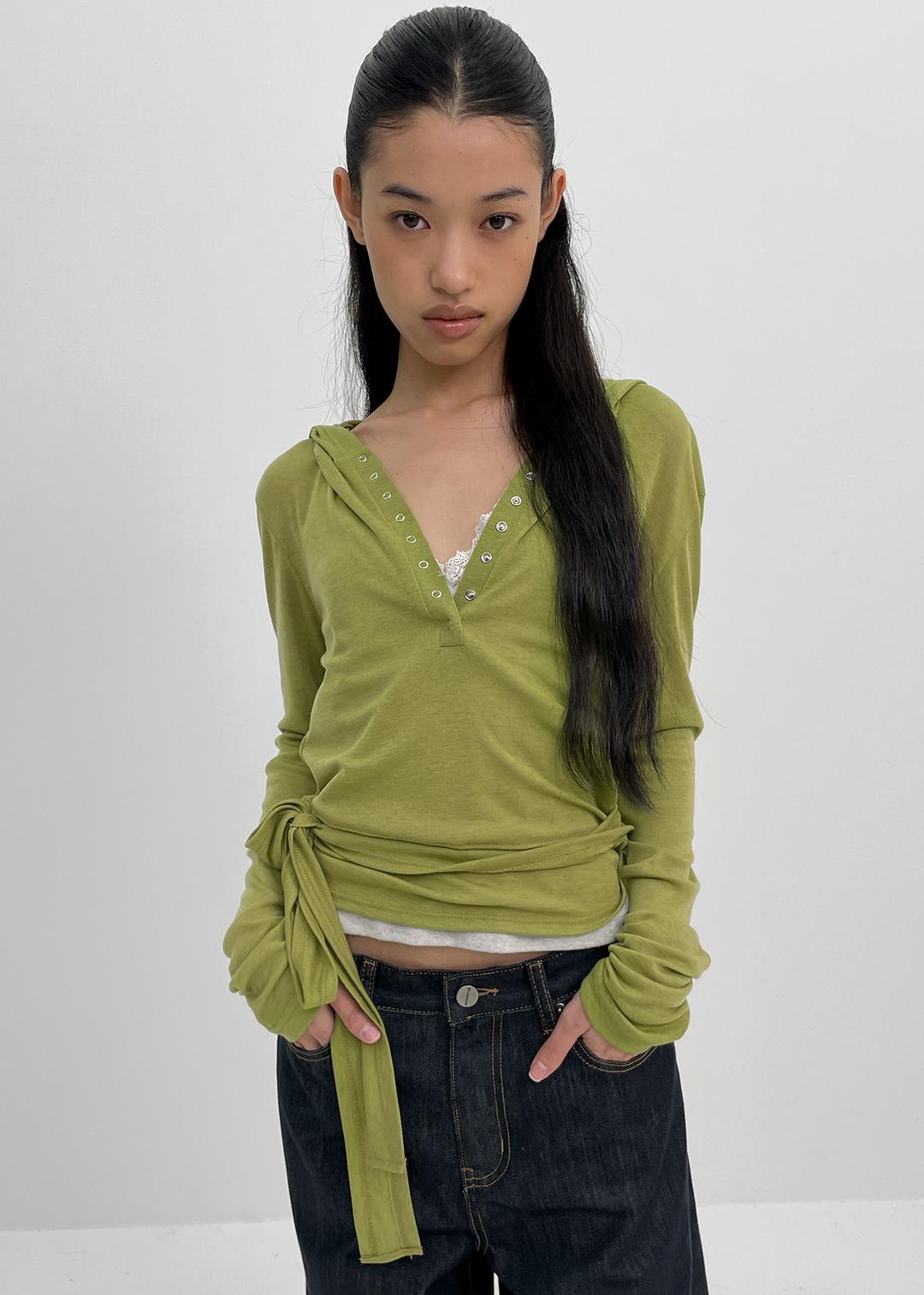 [MADE] 푸리아 스트랩 후드 긴팔티