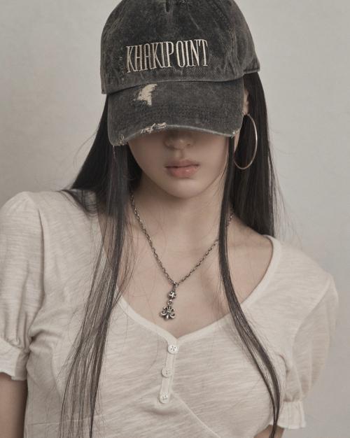 Destroyed Denim Cap (gray)