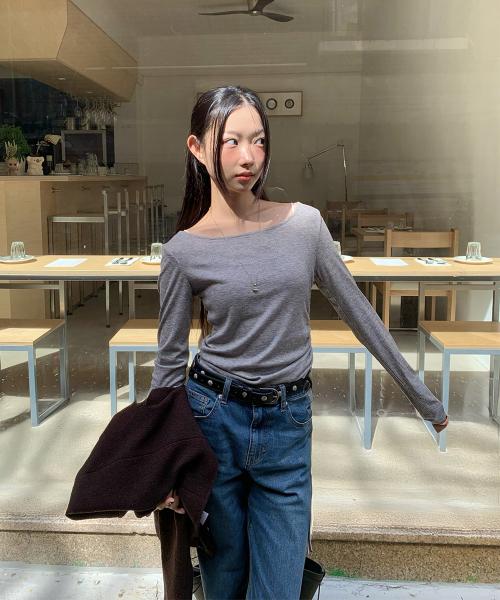 보트넥 셔링 티셔츠_MIWLWF908A