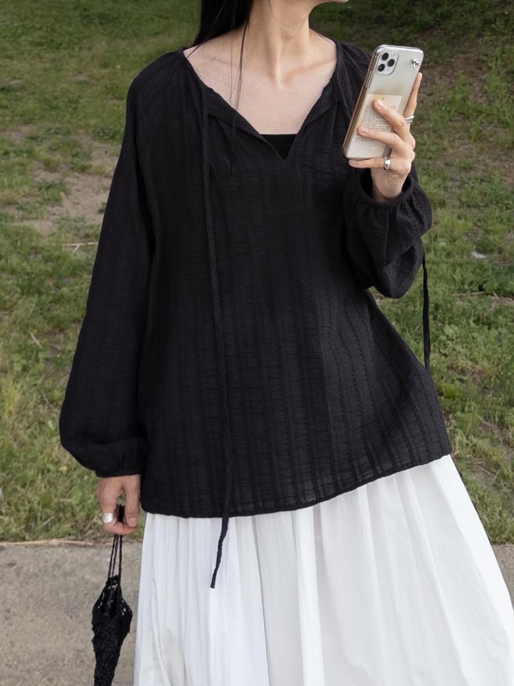 Cozy twoway blouse
