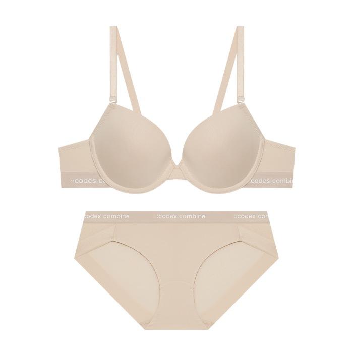 [4컬러] [브라1+팬티2] 쉘론 톤온톤밴드 브라 햄팬티 세트