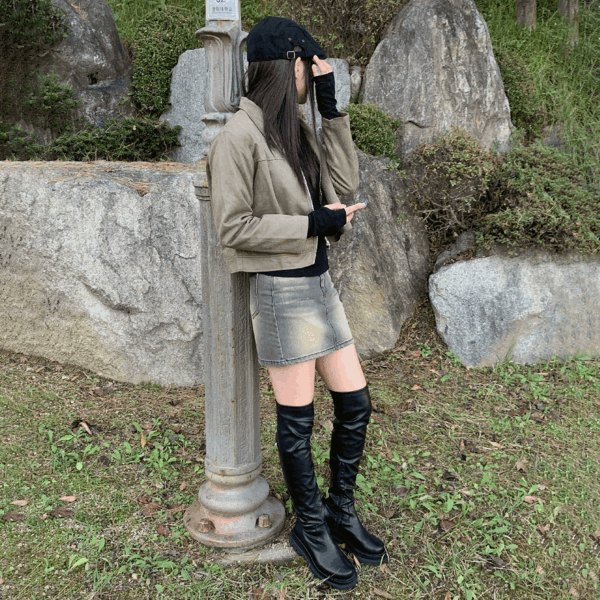 티니 블랙 미니멀 데님SK