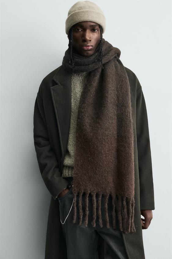 브러시드 프린지 머플러