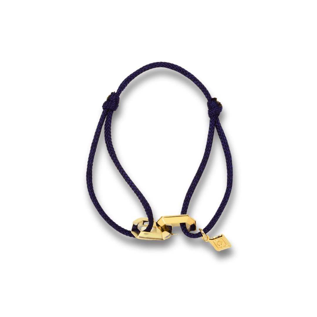 Gold Commitment Black Cord Bracelet