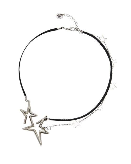 DOUBLE STAR NECKLACE BLACK