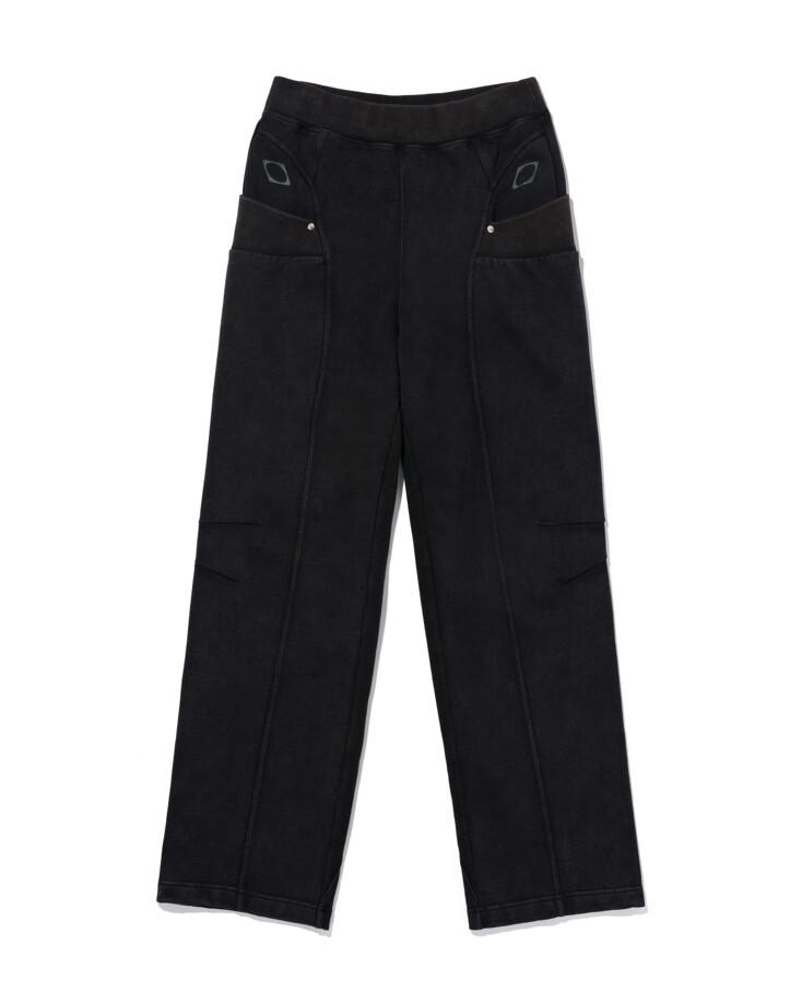 CUT OFF SWEAT PANTS - WASHED BLACK