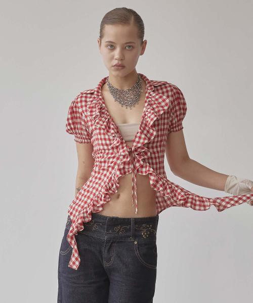 Cottage Open Blouse Red