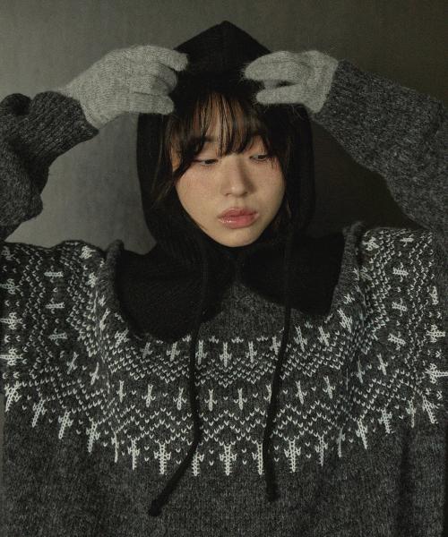 베른 노르딕 라운드 니트_Charcoal