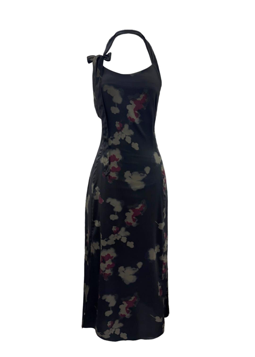Halter blade dress(Black)