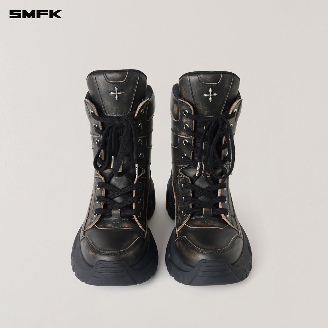 와일드 윈드 레트로 핸드 페인팅 하이킹 부츠 야생 블랙 핸드 페인팅 - 35