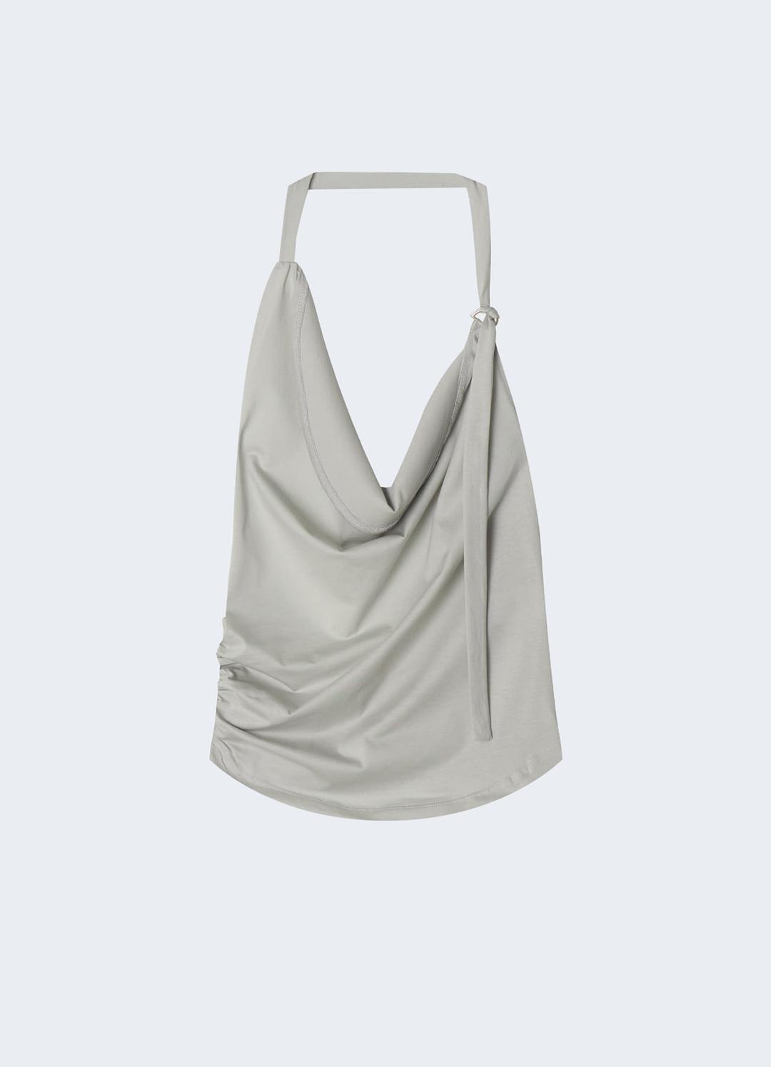 [2ND] WAVE STRAP HALTER TOP (SILVER)