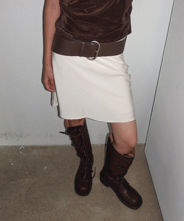 프로보 새틴 미니 스커트