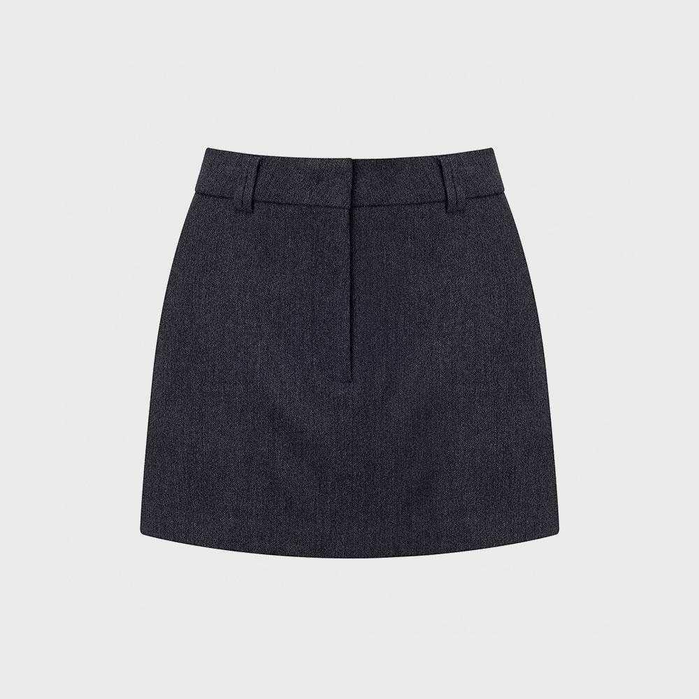 A-Lined Mini Wool Skirt Pants · Dark Grey L913_13