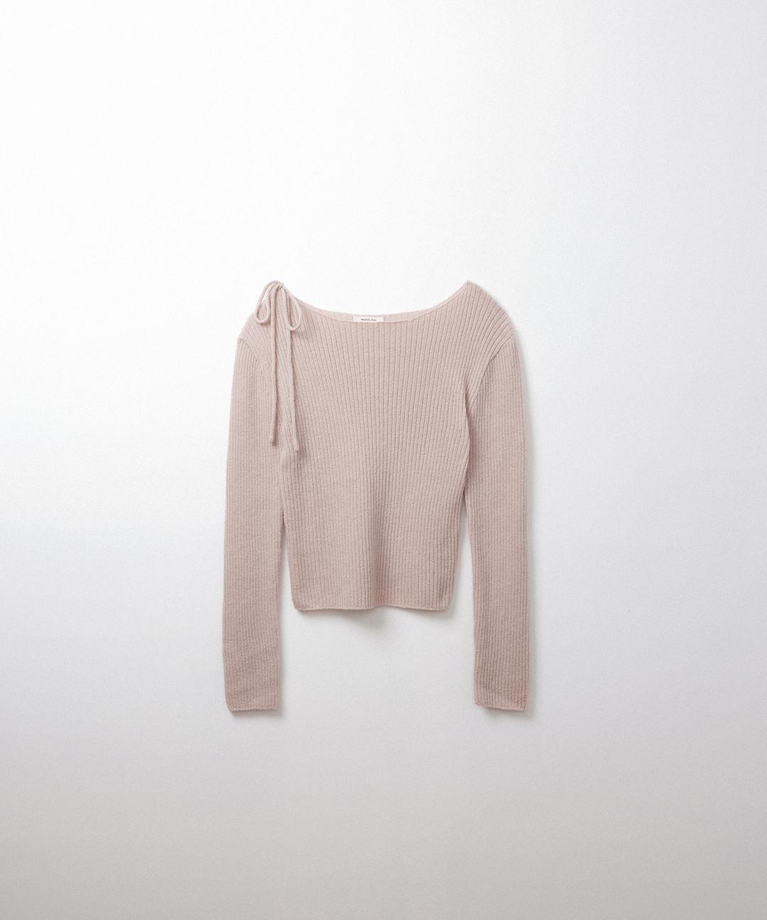 리보닝 보트넥 니트 (pale pink)