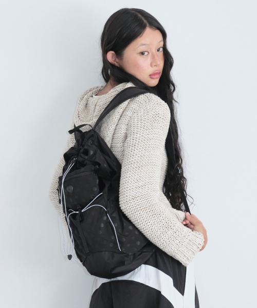 AIRY POCKET BACKPACK - DOT BLACK