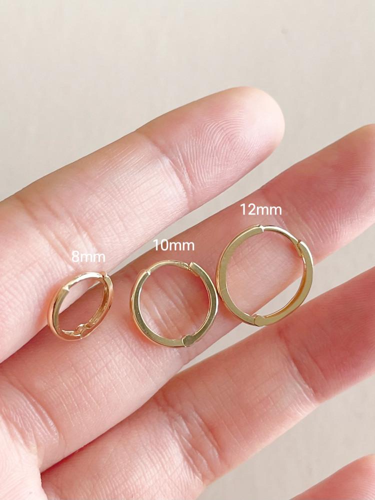[르앙] 14k 1mm 기본 원터치 링 귀걸이 3종 / 낱개판매 링 피어싱 이너컨츠 귓볼