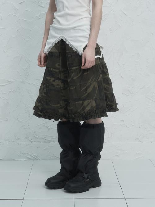 FRILL CANCAN SKIRT / CAMO